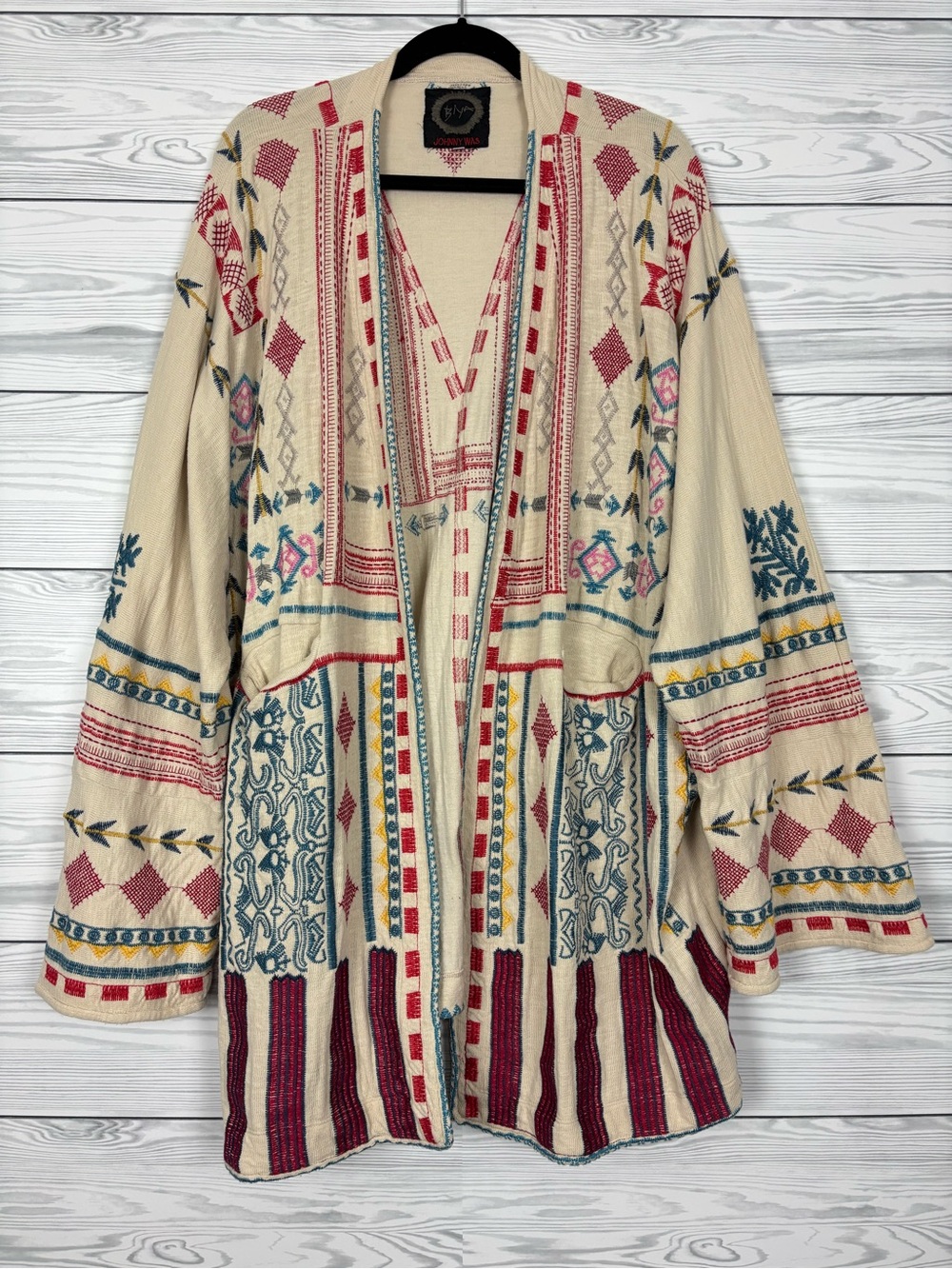 Johnny Was Biya Casquina embroidered kimono size XL